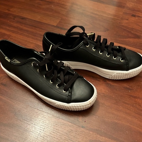 Black and Gold Platform Keds - Picture 1 of 3
